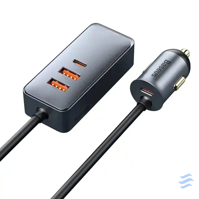 Car charger Baseus Share Together with extension cord 2x USB 2x USB C 120W (grey) Car chargers