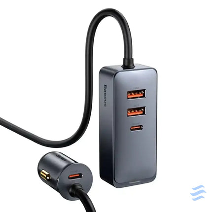 Car charger Baseus Share Together with extension cord 2x USB 2x USB C 120W (grey) Car chargers