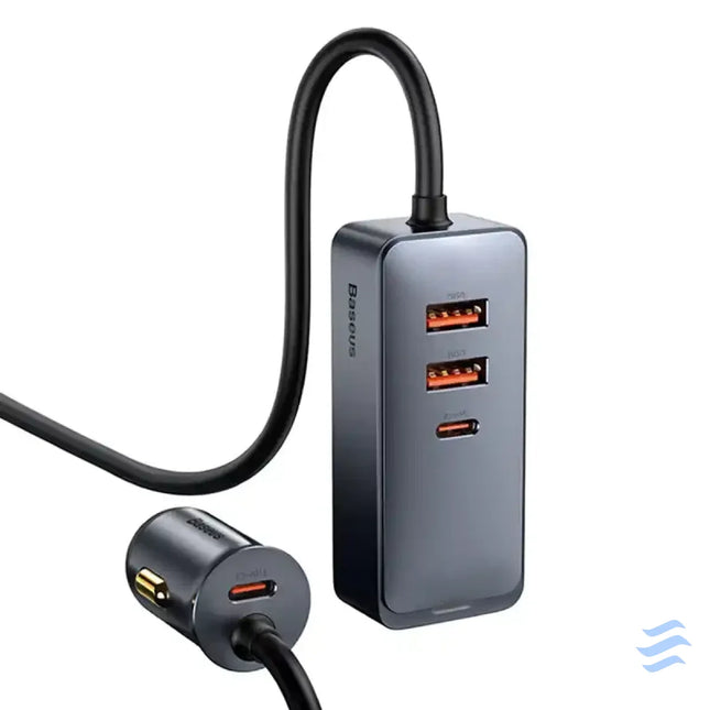 Car charger Baseus Share Together with extension cord 2x USB 2x USB C 120W (grey) Car chargers