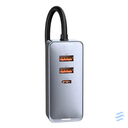 Car charger Baseus Share Together with extension cord 3x USB USB C 120W (grey) Car chargers