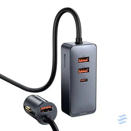 Car charger Baseus Share Together with extension cord 3x USB USB C 120W (grey) Car chargers