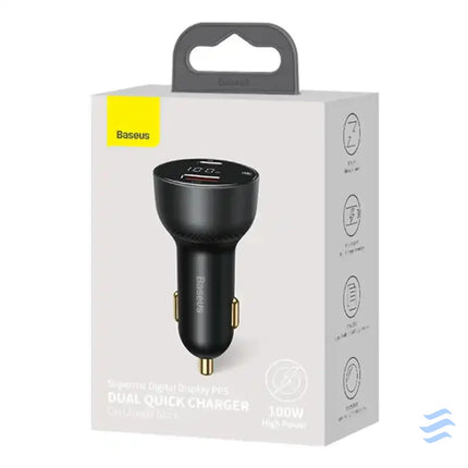 Car charger Baseus Superme USB USB C 100W (black) Car chargers