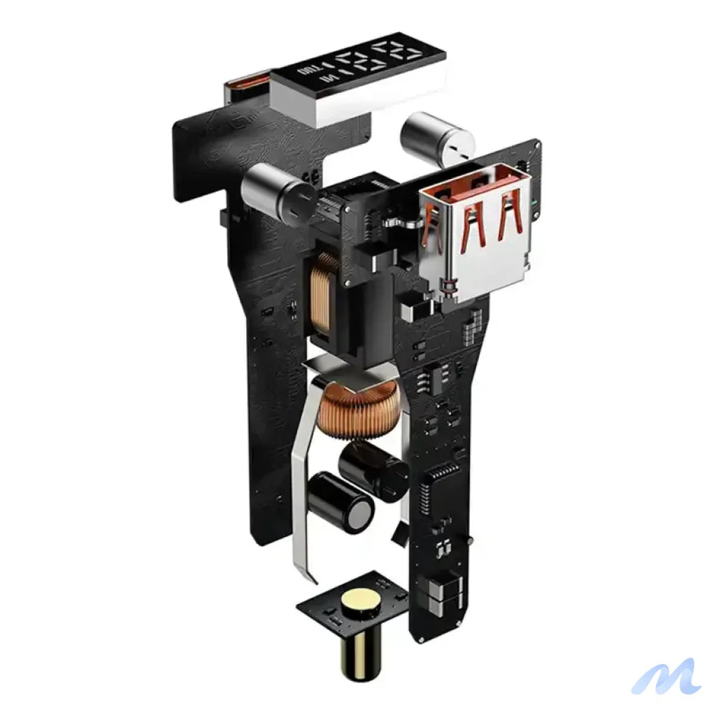 Car charger Baseus Superme, USB, USB-C, 100W (black)