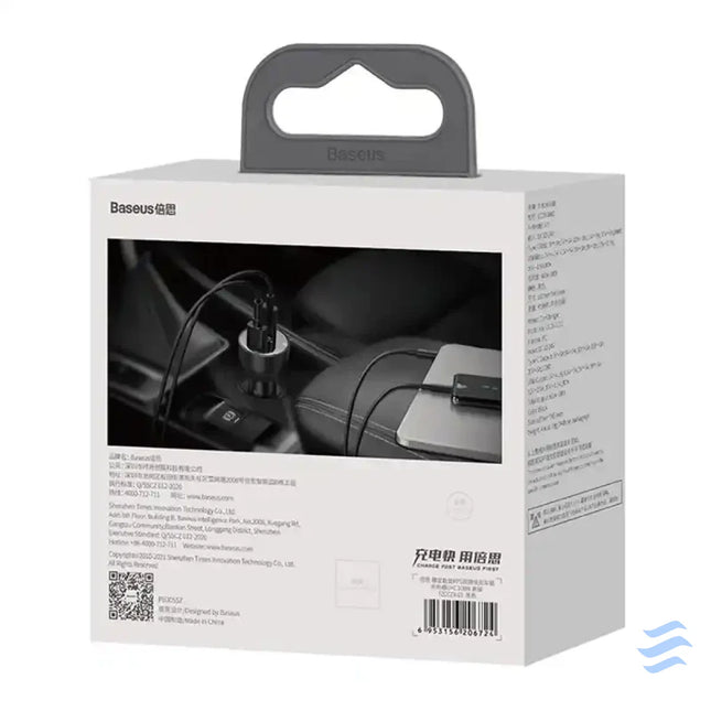 Car charger Baseus Superme USB USB C 100W + USB C cable (black) Car chargers