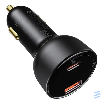 Car charger Baseus Superme USB USB C 100W + USB C cable (black) Car chargers