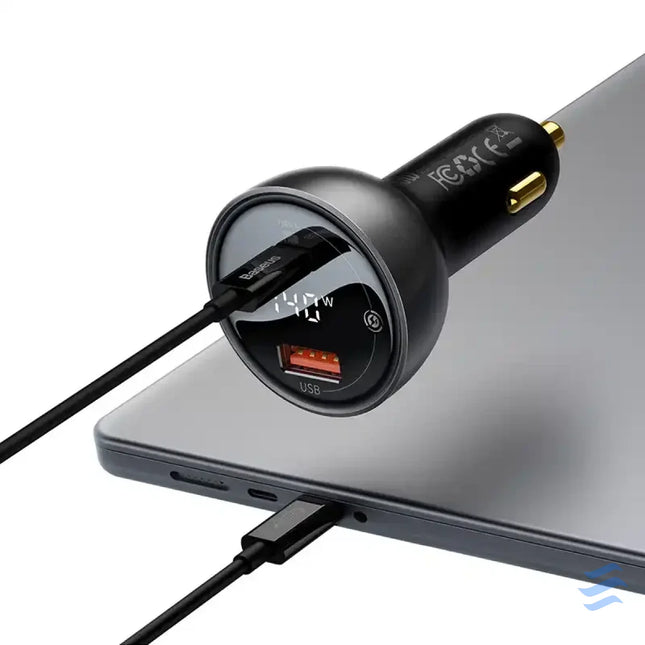 Car charger Baseus Superme USB USB C 140W (black) Car chargers