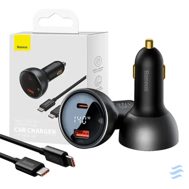 Car charger Baseus Superme USB USB C 140W (black) Car chargers