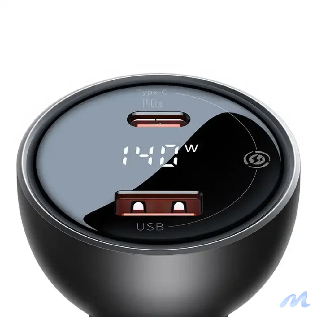 Car charger Baseus Superme, USB, USB-C, 140W (black)