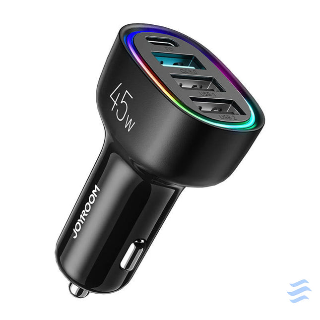 Car charger Joyroom JR CL09 4 port 1x USB C PD 1x QC3.0 USB 2x USB (black) Car chargers