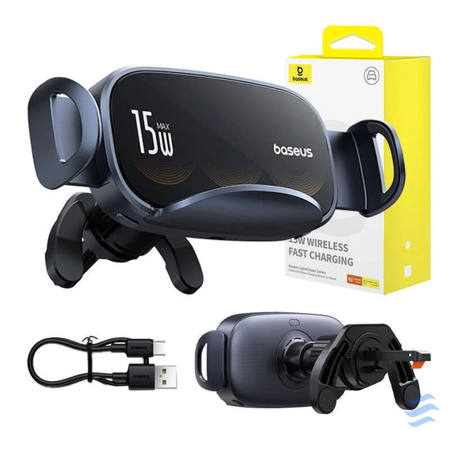 Car holder with inductive charger Baseus LightChaser (Black) Phone holders