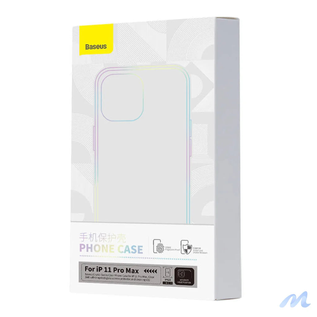 Case Baseus Crystal Series for iPhone 11 pro max (clear) + tempered glass + cleaning kit