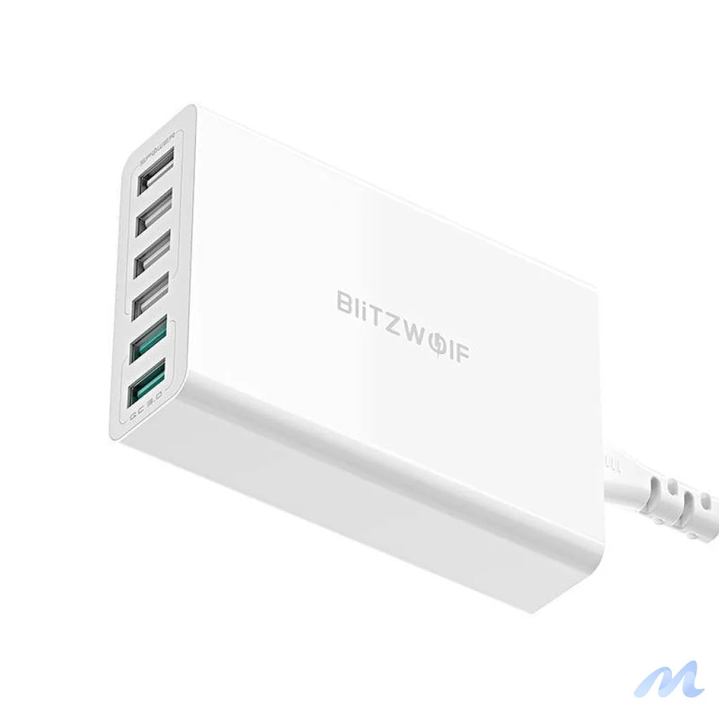 Charger 6x USB  Blitzwolf BW-S15, QC 3.0, 60 W (white)