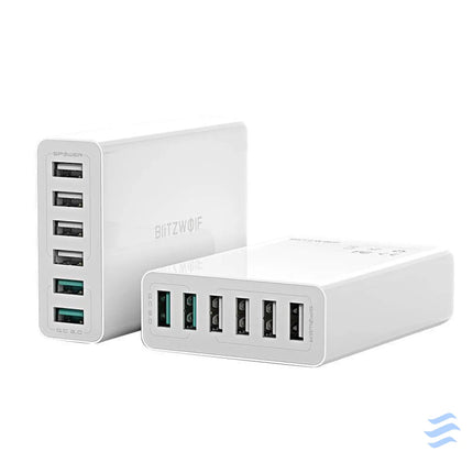 Charger 6x USB Blitzwolf BW S15 QC 3.0 60 W (white) mains chargers