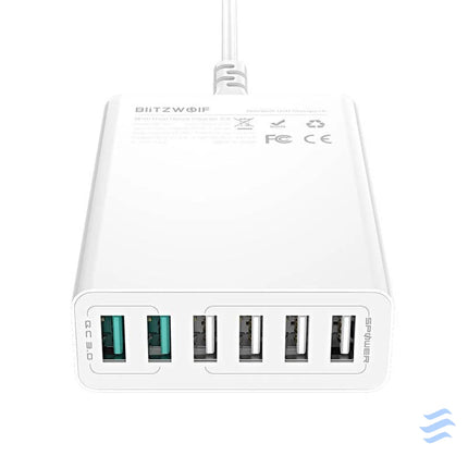 Charger 6x USB Blitzwolf BW S15 QC 3.0 60 W (white) mains chargers