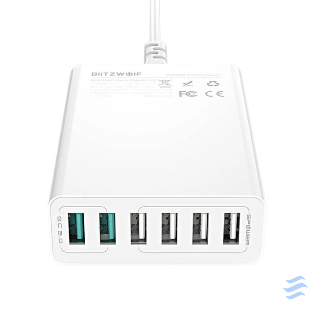 Charger 6x USB Blitzwolf BW S15 QC 3.0 60 W (white) mains chargers