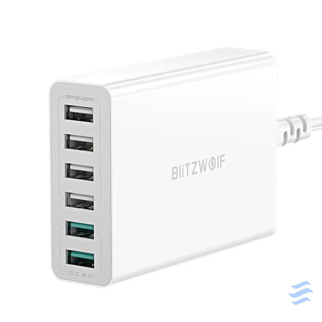 Charger 6x USB Blitzwolf BW S15 QC 3.0 60 W (white) mains chargers