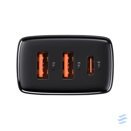 Charger Baseus Compact Quick Charger 2xUSB USB C PD 3A 30W (czarna) mains chargers