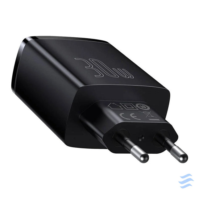 Charger Baseus Compact Quick Charger 2xUSB USB C PD 3A 30W (czarna) mains chargers