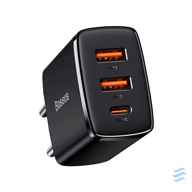 Charger Baseus Compact Quick Charger 2xUSB USB C PD 3A 30W (czarna) mains chargers