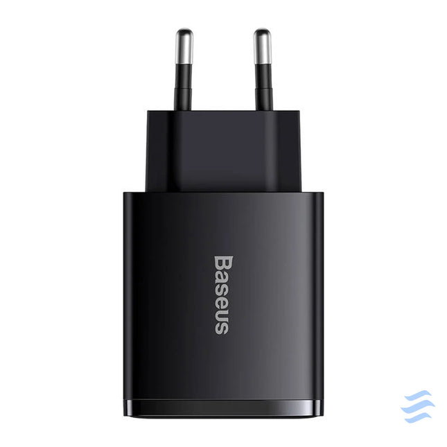 Charger Baseus Compact Quick Charger 2xUSB USB C PD 3A 30W (czarna) mains chargers