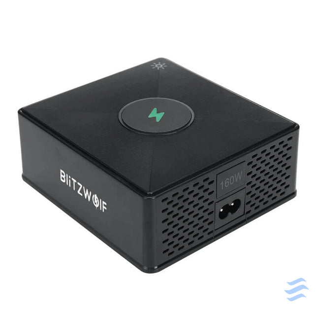 Charger Blitzwolf 868H 2xUSB A 3xUSB type C 160W (black) mains chargers