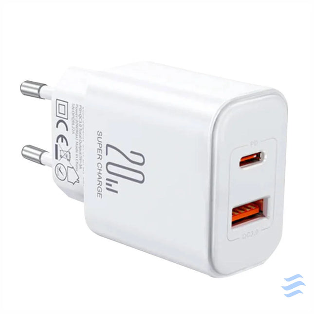 Charger Flash Joyroom JR TCF05 (EU) 20W A + C (white) mains chargers