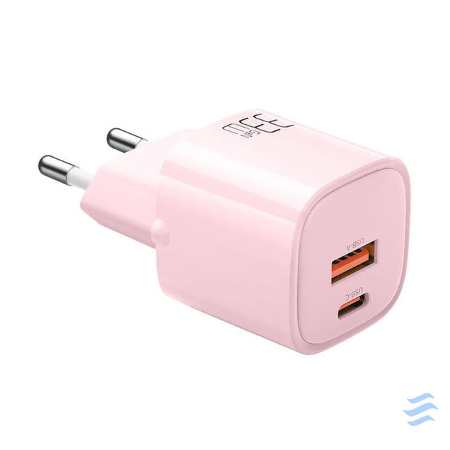 Charger GaN 33W Mcdodo CH 0155 USB C USB A (pink) mains chargers
