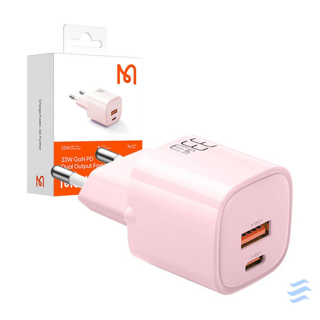 Charger GaN 33W Mcdodo CH 0155 USB C USB A (pink) mains chargers