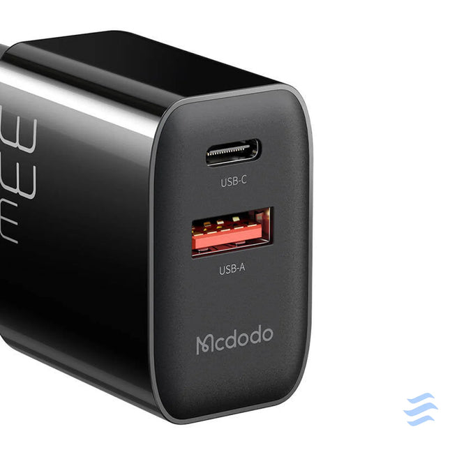 Charger GaN 33W Mcdodo CH 0921 USB C USB A (black) mains chargers