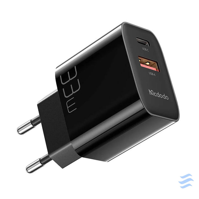Charger GaN 33W Mcdodo CH 0921 USB C USB A (black) mains chargers