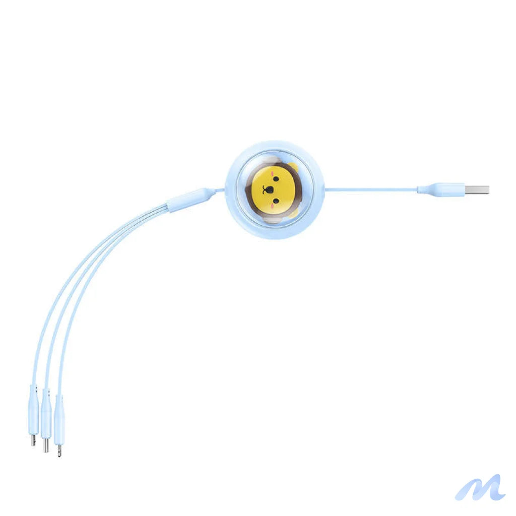 Charging Cable 3w1 Baseus USB to USB-C, USB-M, Lightning 3,5A, 1,1m (blue)