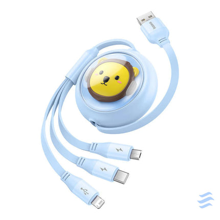 Charging Cable 3w1 Baseus USB to USB C USB M Lightning 3,5A 1,1m (blue) Combo Cables