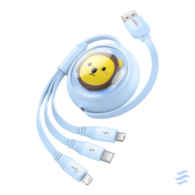 Charging Cable 3w1 Baseus USB to USB C USB M Lightning 3,5A 1,1m (blue) Combo Cables