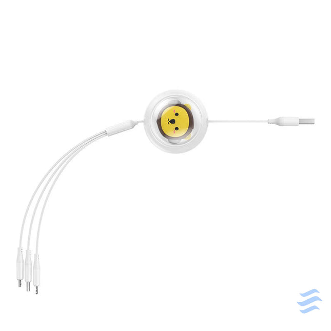 Charging Cable 3w1 Baseus USB to USB C USB M Lightning 3,5A 1,1m (White) Combo Cables