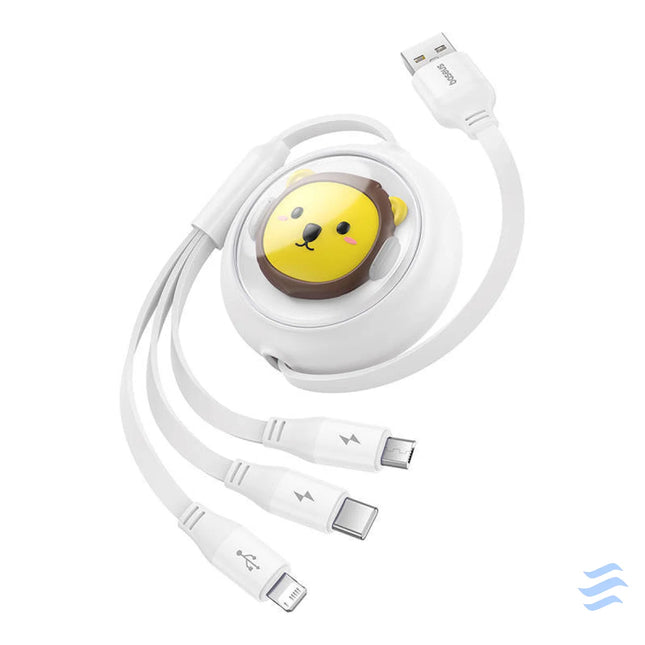 Charging Cable 3w1 Baseus USB to USB C USB M Lightning 3,5A 1,1m (White) Combo Cables