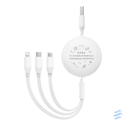 Charging Cable 3w1 Baseus USB to USB C USB M Lightning 3,5A 1,1m (White) Combo Cables