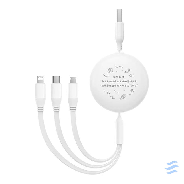 Charging Cable 3w1 Baseus USB to USB C USB M Lightning 3,5A 1,1m (White) Combo Cables