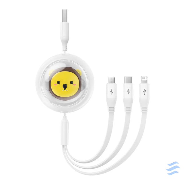 Charging Cable 3w1 Baseus USB to USB C USB M Lightning 3,5A 1,1m (White) Combo Cables