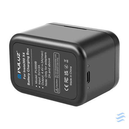 Charging case for batteries and memory cards PULUZ for Insta360 X4 (black) For sports cameras
