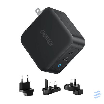 Choetech PD6008 2xUSB C PD 100W GaN mains charger mains chargers