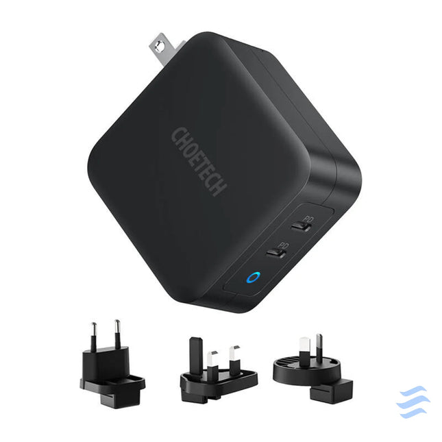 Choetech PD6008 2xUSB C PD 100W GaN mains charger mains chargers