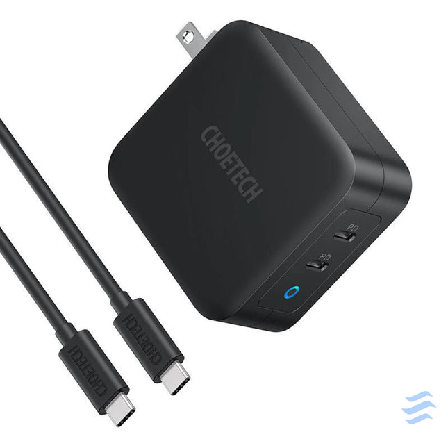 Choetech PD6008 2xUSB C PD 100W GaN mains charger mains chargers
