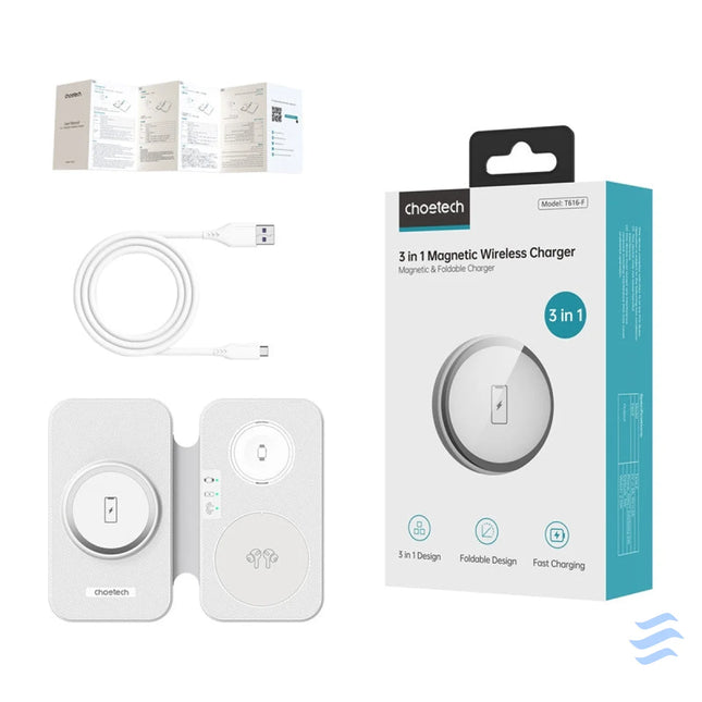 Choetech T616 F 3 in 1 inductive charger (white) Wireless chargers