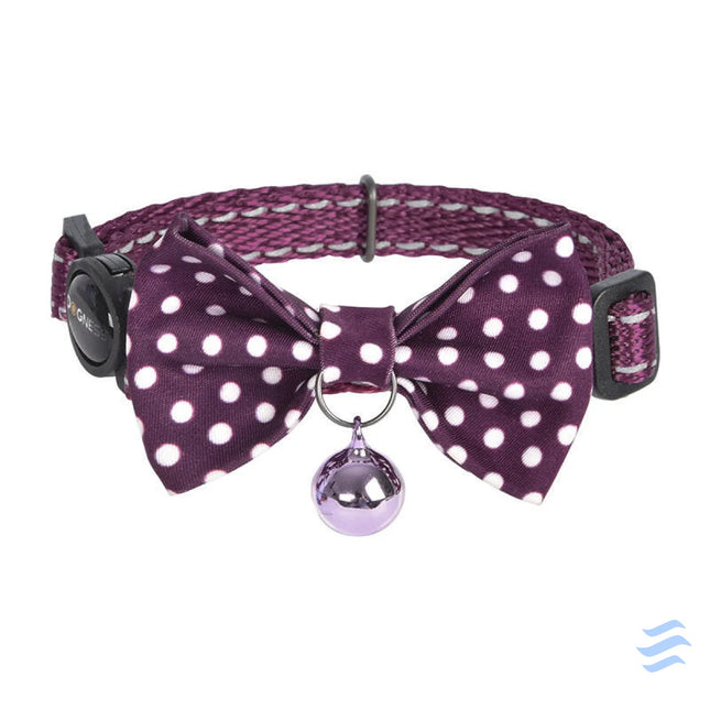 Collar set Dogness for cats 2 pcs (Calamus Purple/Polka Dot Purple) Walking and transportation