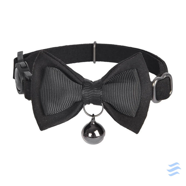 Collar set Dogness for cats 2 pcs (Genuine Leather Red/Fiber Black) Walking and transportation