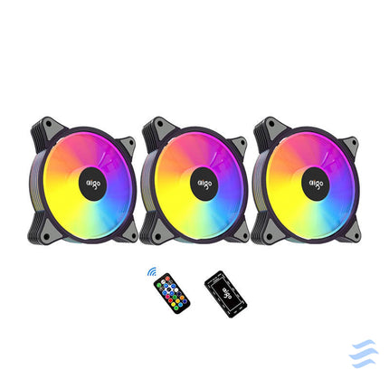 Computer Fan set 3in1 Aigo AR12 ARGB 120x120 (black) Fans