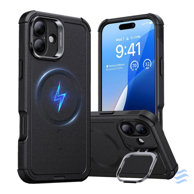 Cyber Tough (HaloLock) ESR case with stand for iPhone 16 (black) Protective cases for smartphones