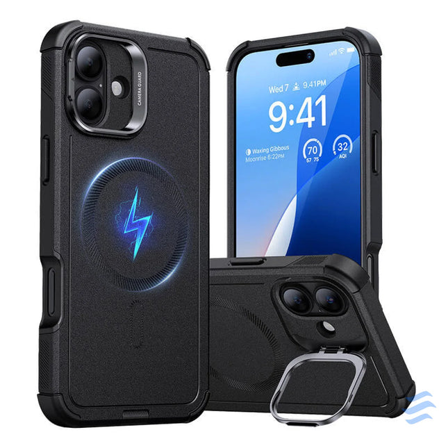 Cyber Tough (HaloLock) ESR case with stand for iPhone 16 Plus (black) Protective cases for smartphones