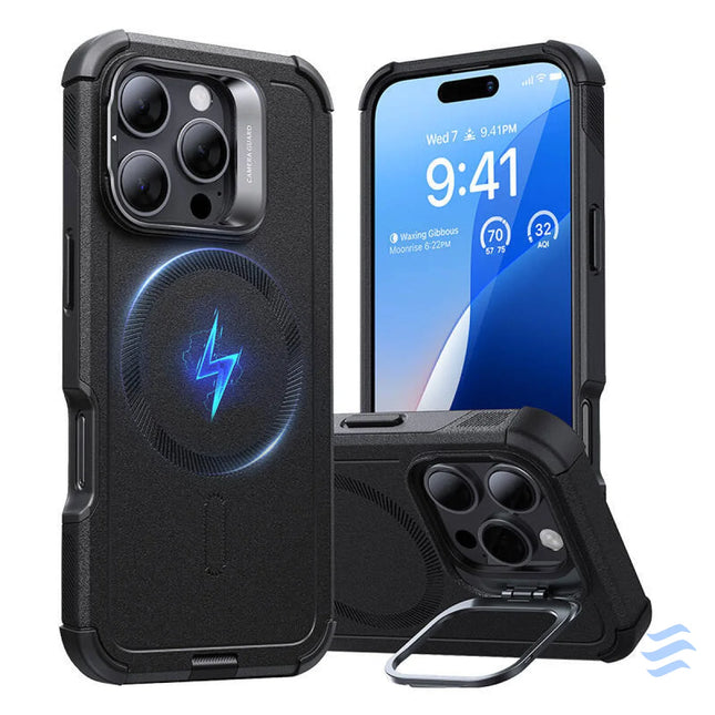 Cyber Tough (HaloLock) ESR case with stand for iPhone 16 Pro (black) Protective cases for smartphones