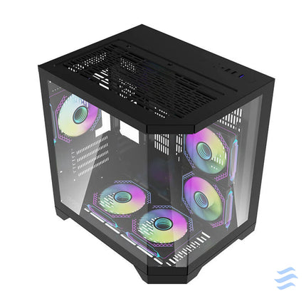 Darflash FT350 computer case + 5 aRGB fans (black) With fan